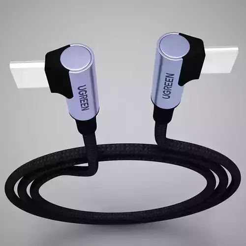 USB to USB C Cable 90 3D model