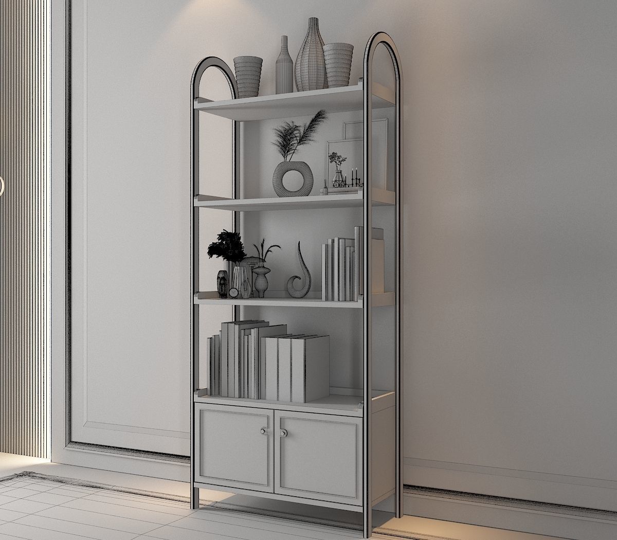 rattan rack Low-poly 3D model_2