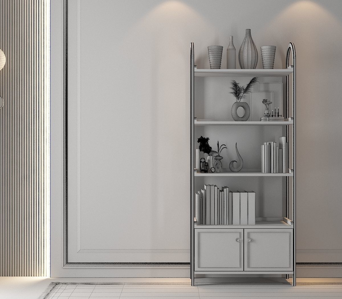 rattan rack Low-poly 3D model_3