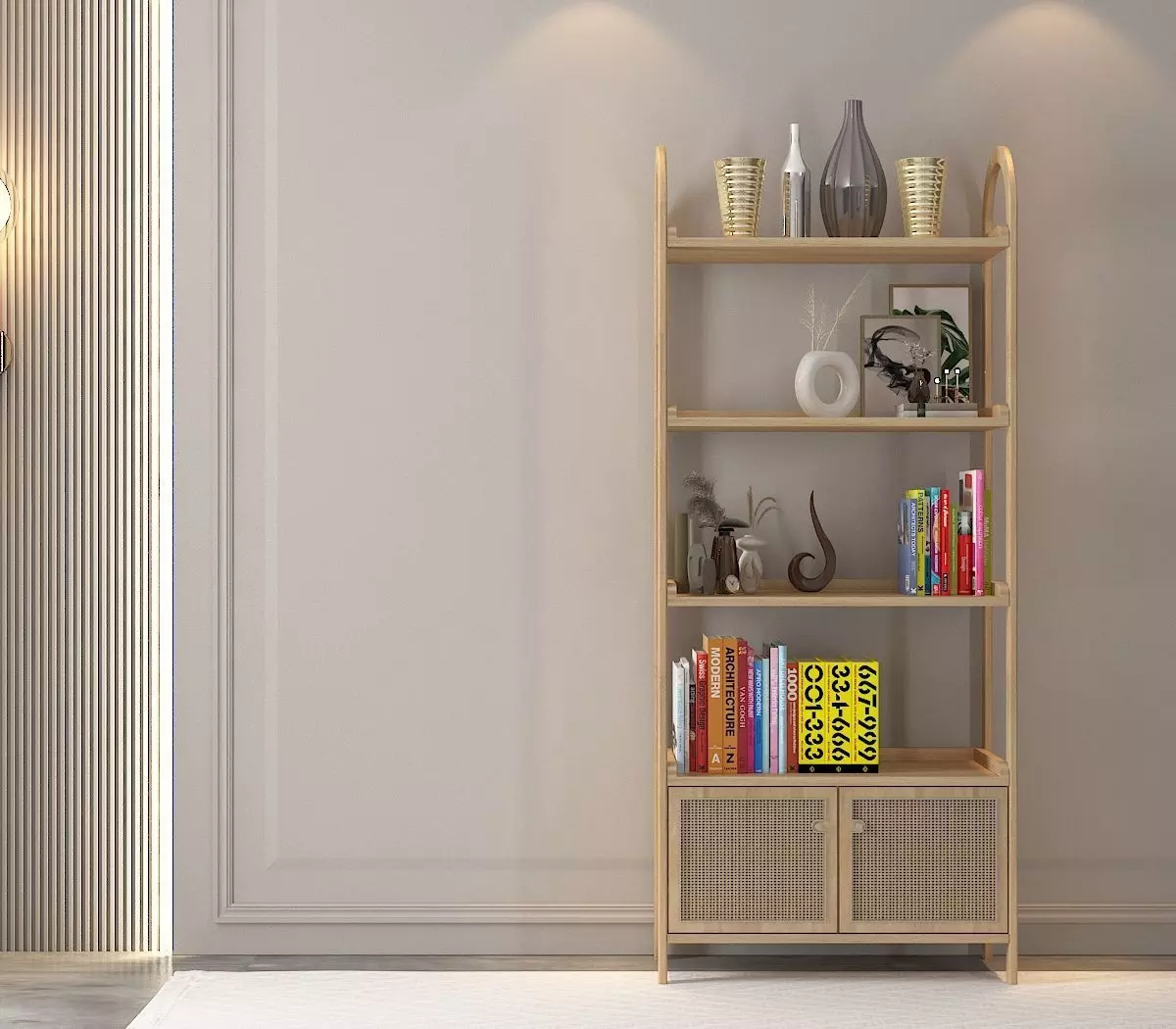 rattan rack Low-poly 3D model_0