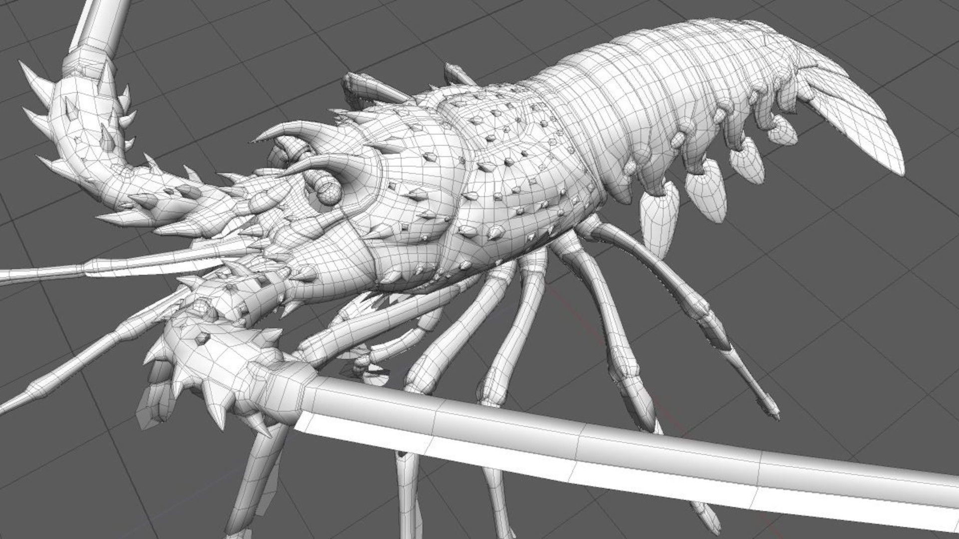 Ornate spiny lobster 3D model_30