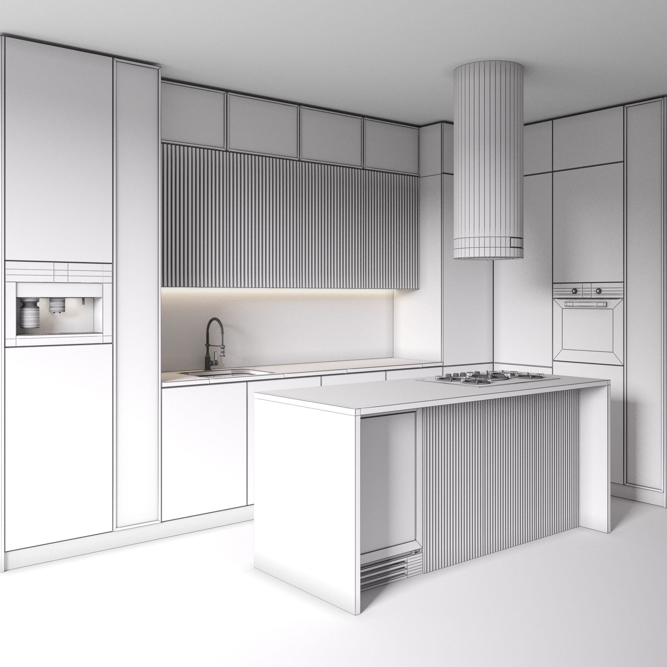 Kitchen Modern 68 - Corner Kitchen 3D model_4