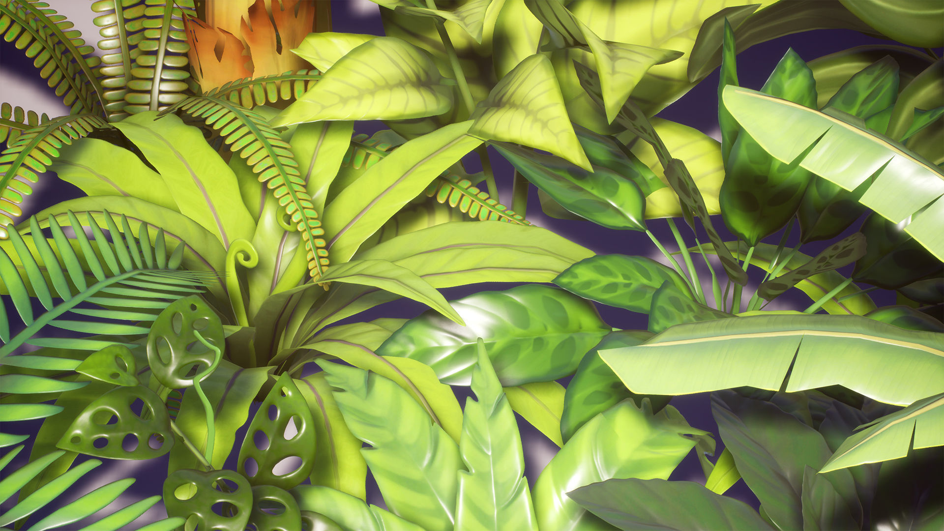 Tropical Plants Pack Low-poly 3D model_4