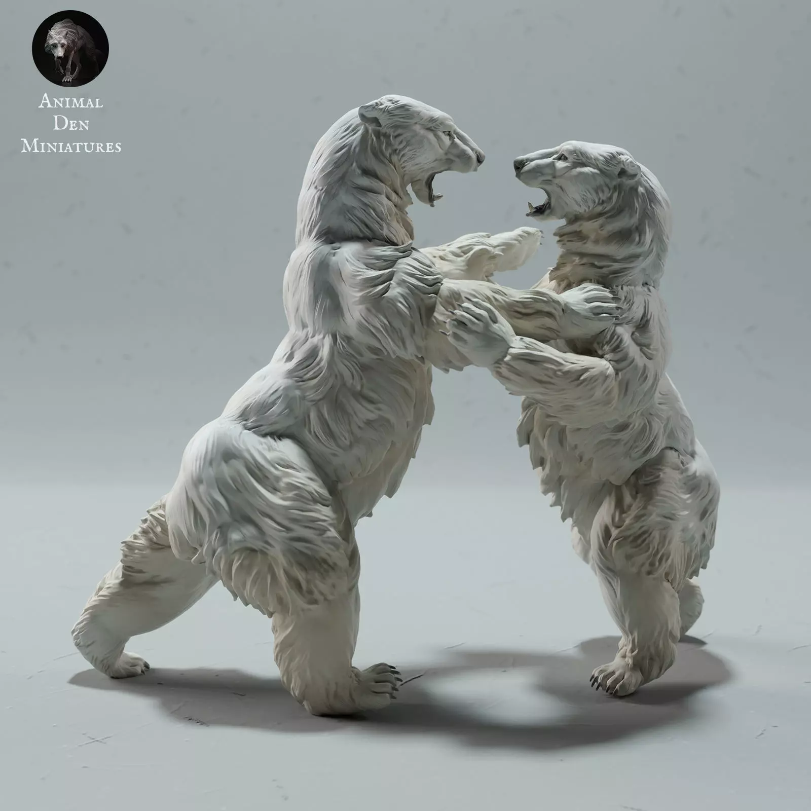 Polar Bears Fight 3D print model_0