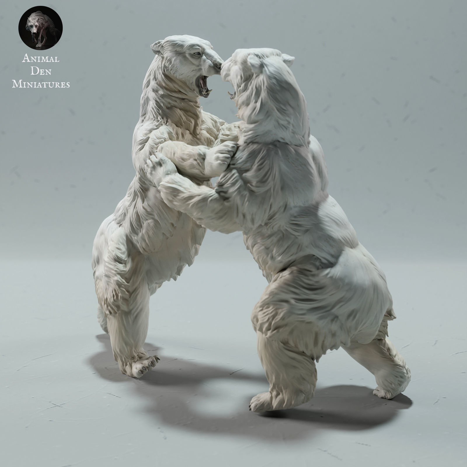 Polar Bears Fight 3D print model_3