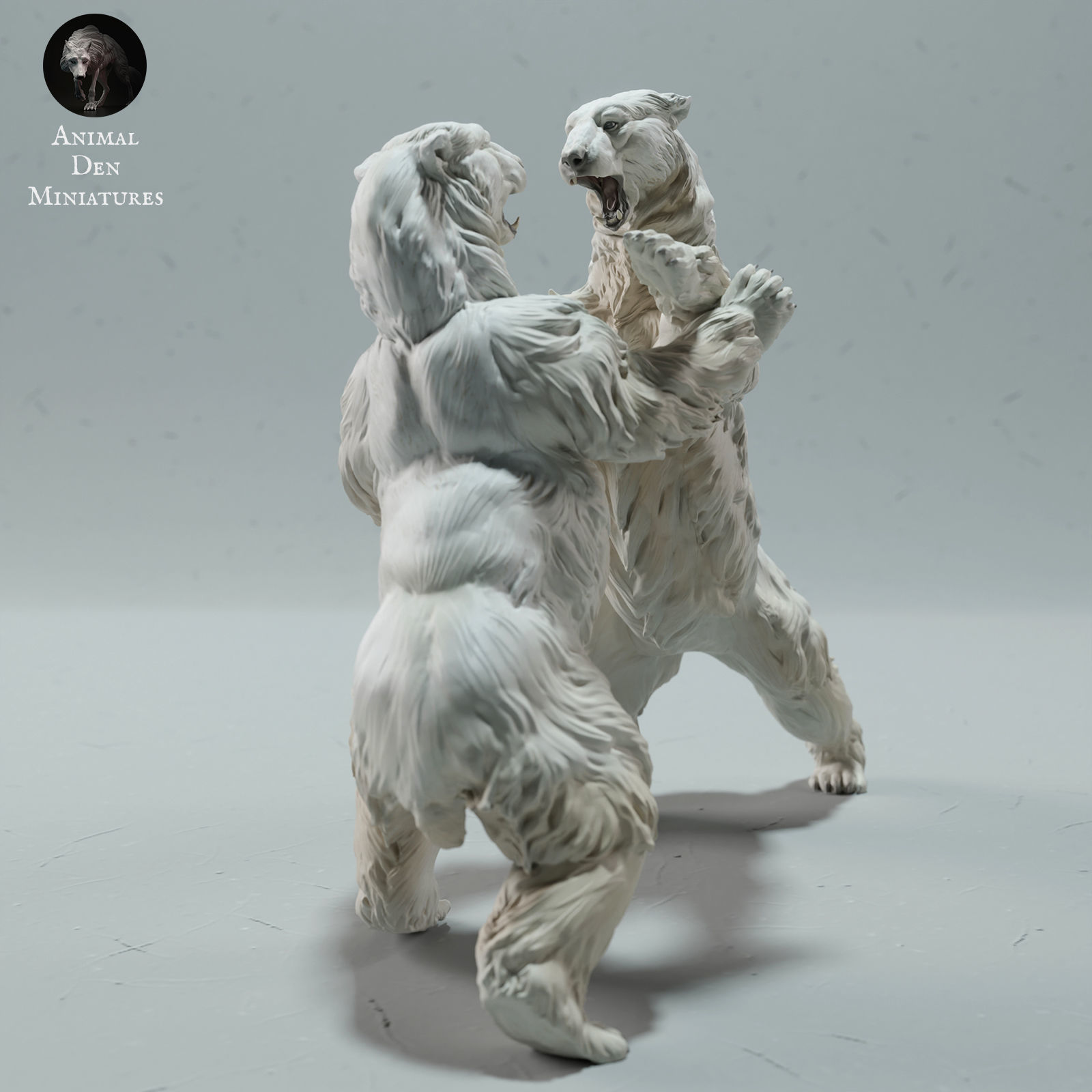 Polar Bears Fight 3D print model_2