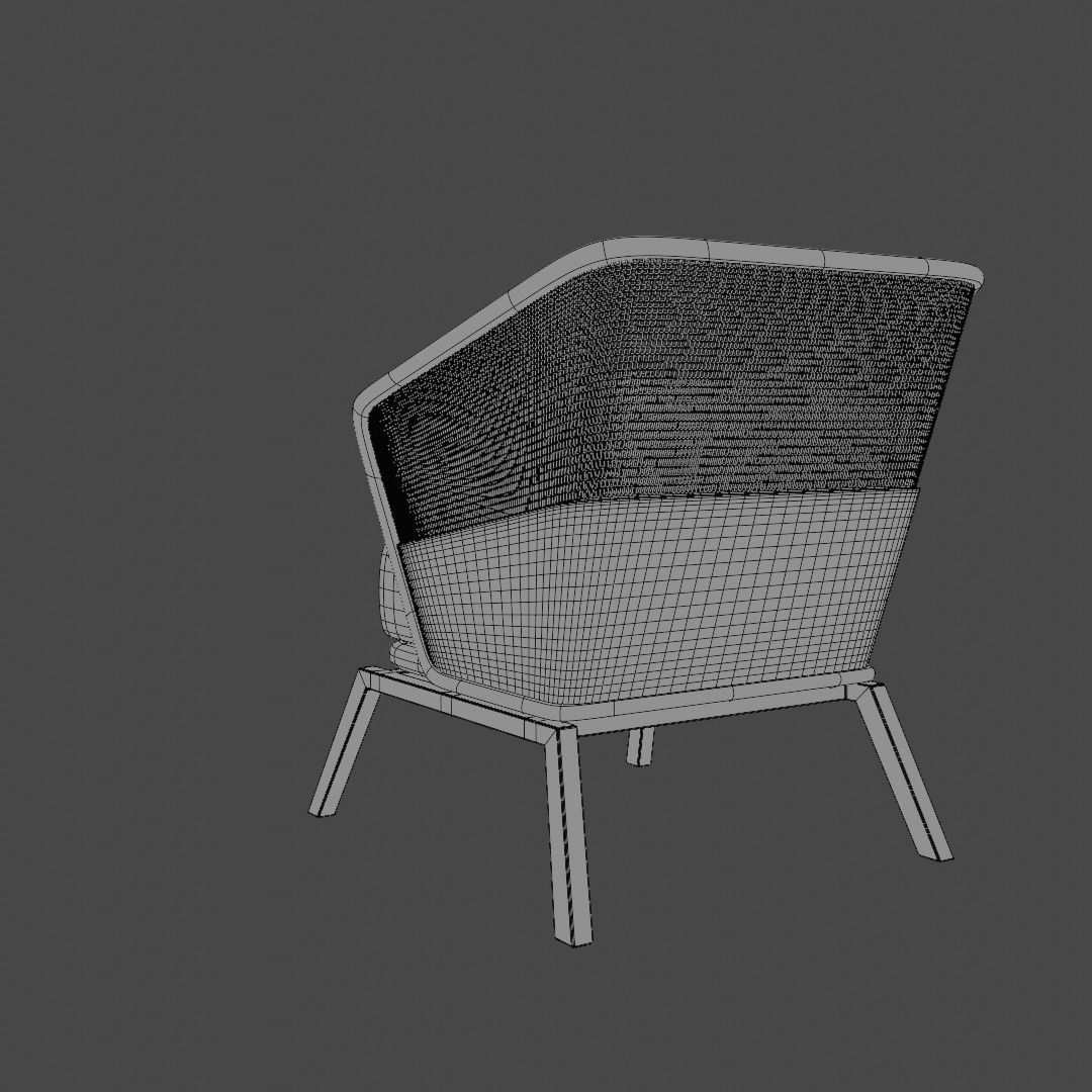 Modern Classic Wood Sofa Free low-poly 3D model_15