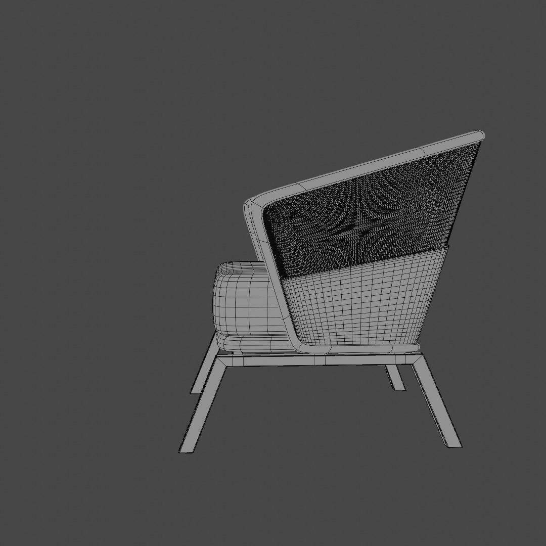 Modern Classic Wood Sofa Free low-poly 3D model_16