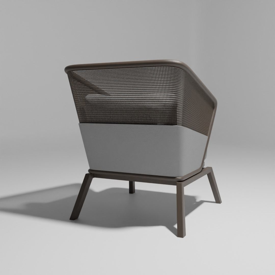 Modern Classic Wood Sofa Free low-poly 3D model_2