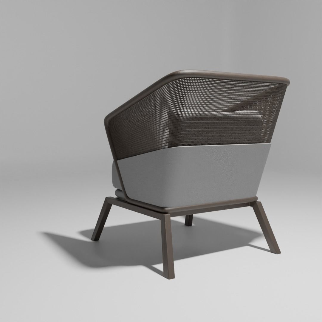 Modern Classic Wood Sofa Free low-poly 3D model_3