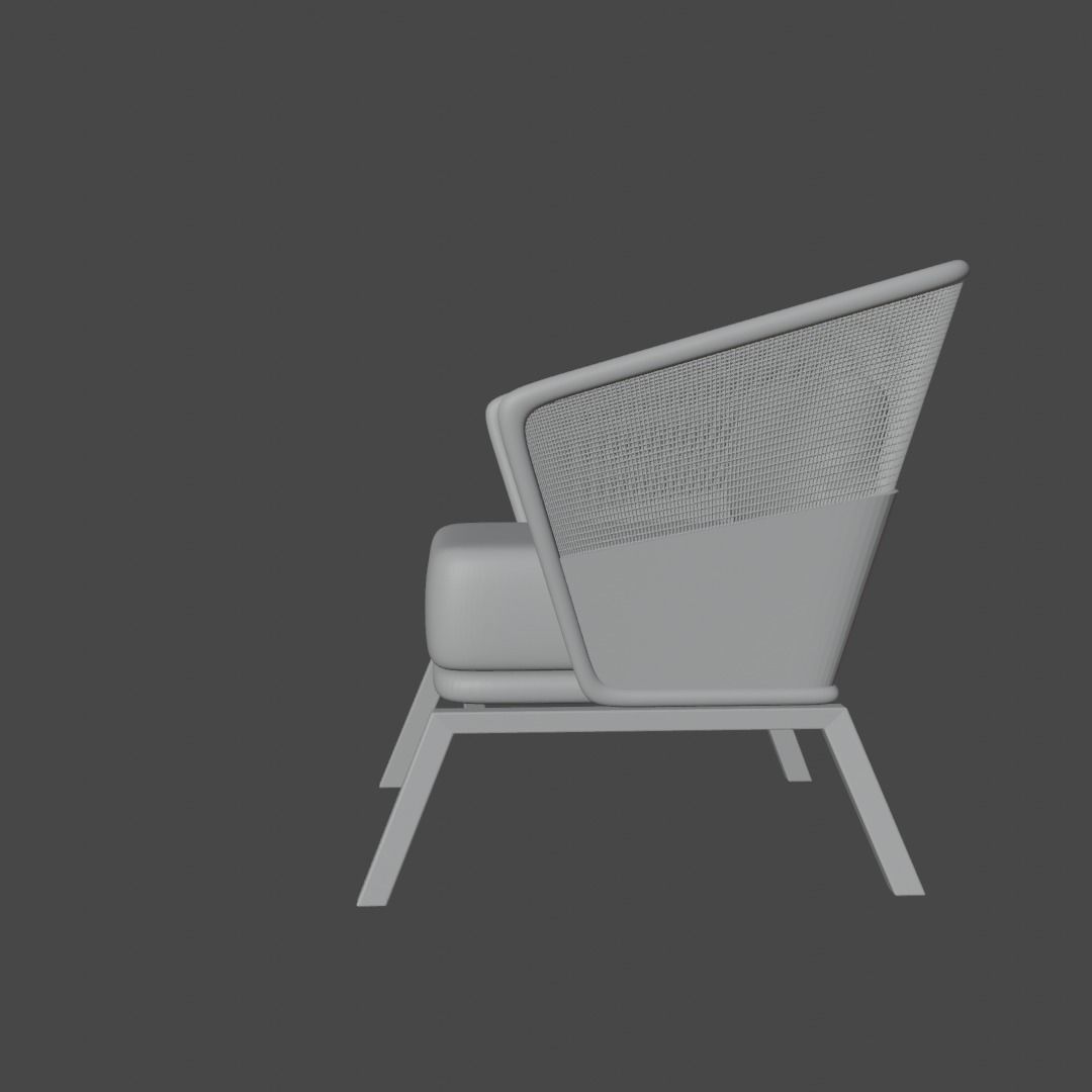 Modern Classic Wood Sofa Free low-poly 3D model_10