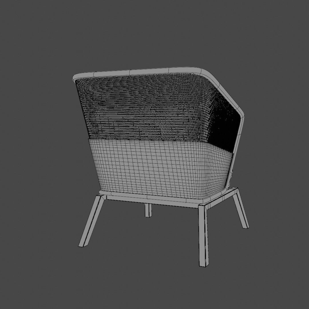 Modern Classic Wood Sofa Free low-poly 3D model_14