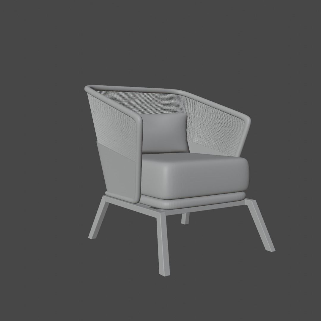 Modern Classic Wood Sofa Free low-poly 3D model_6
