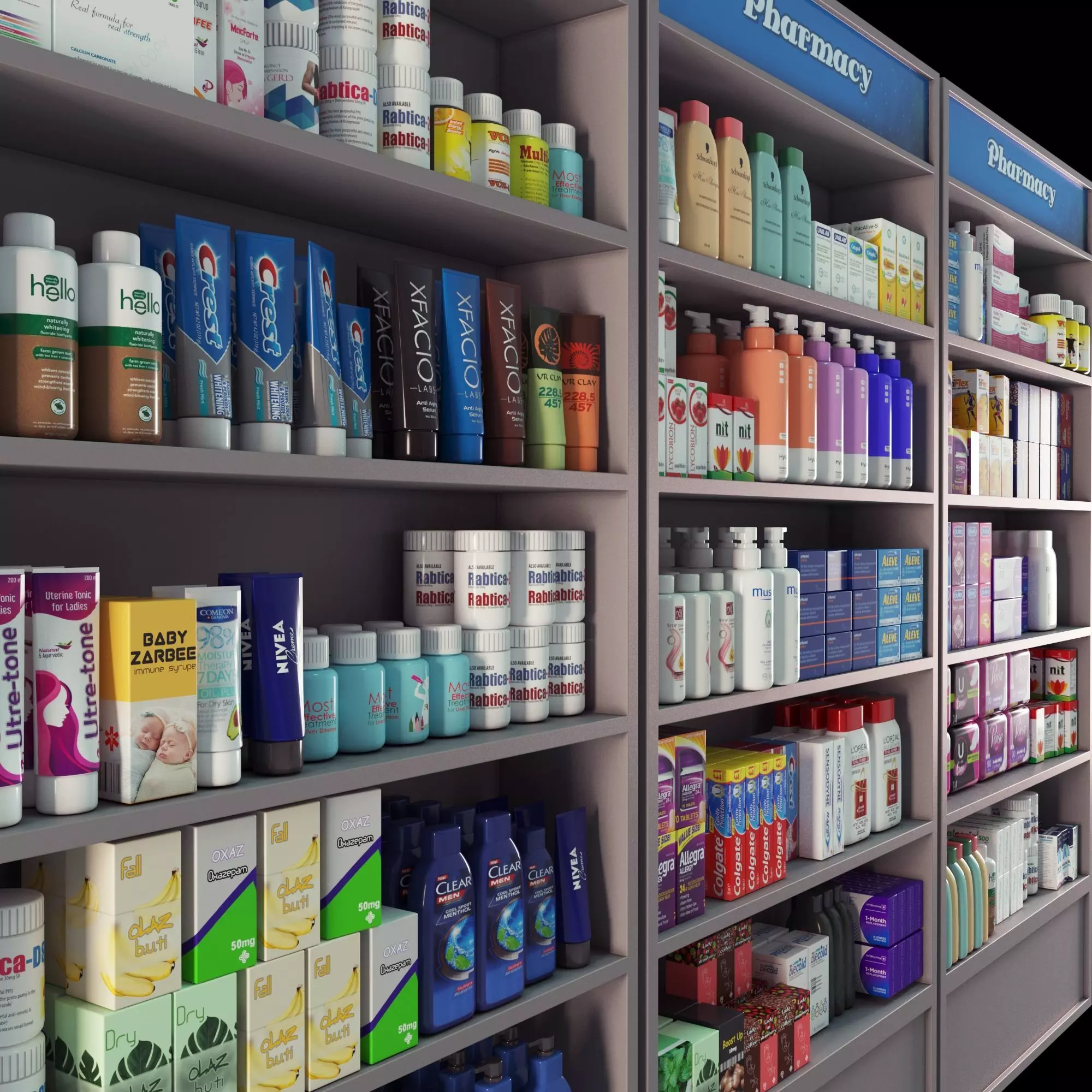 pharmacy showcase vol-01 Low-poly 3D model_0