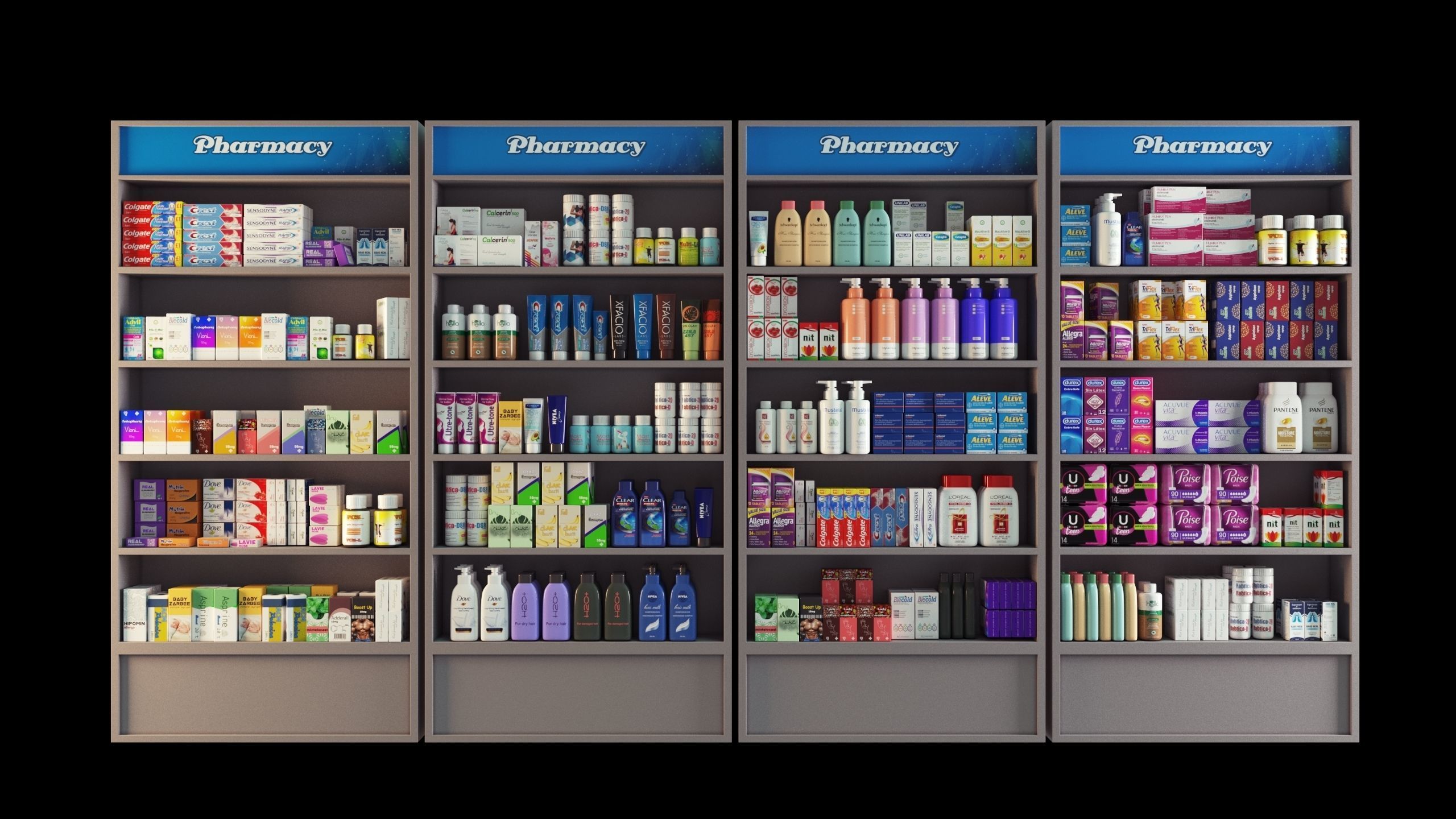 pharmacy showcase vol-01 Low-poly 3D model_2