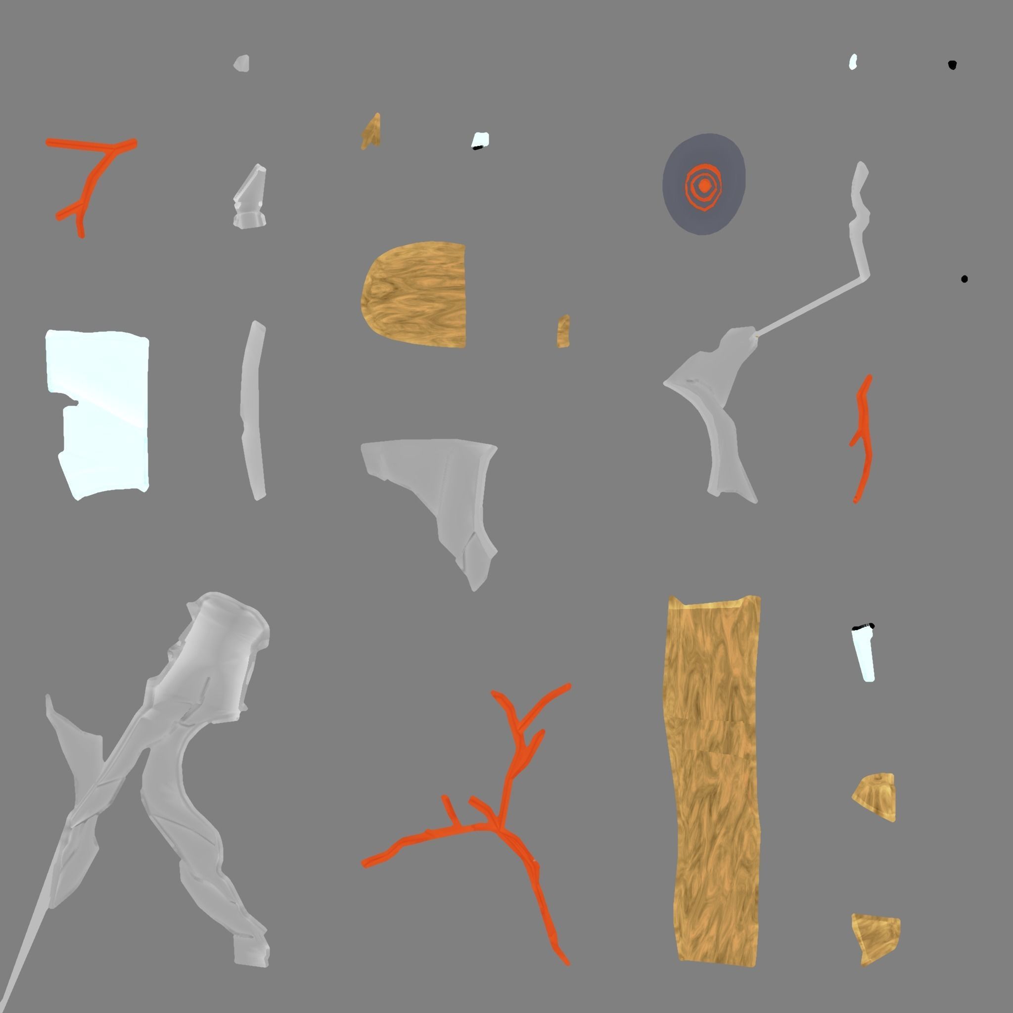 axe lava weapon low-poly ready for the game PBR  Low-poly 3D model_10