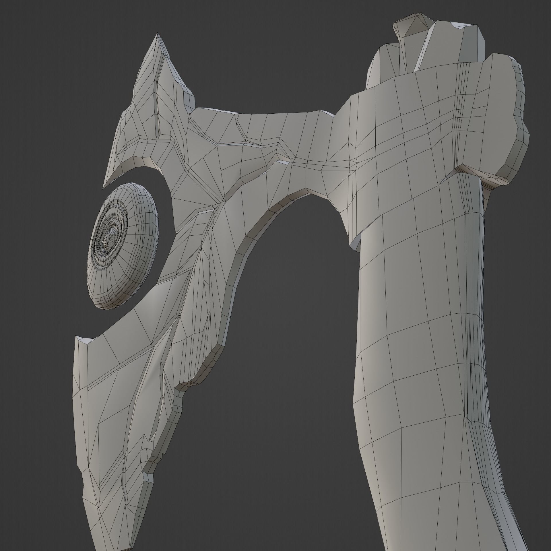 axe lava weapon low-poly ready for the game PBR  Low-poly 3D model_6