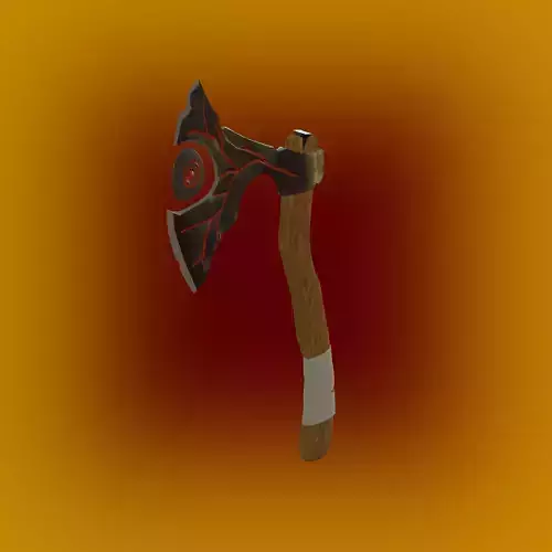 axe lava weapon low-poly ready for the game PBR 