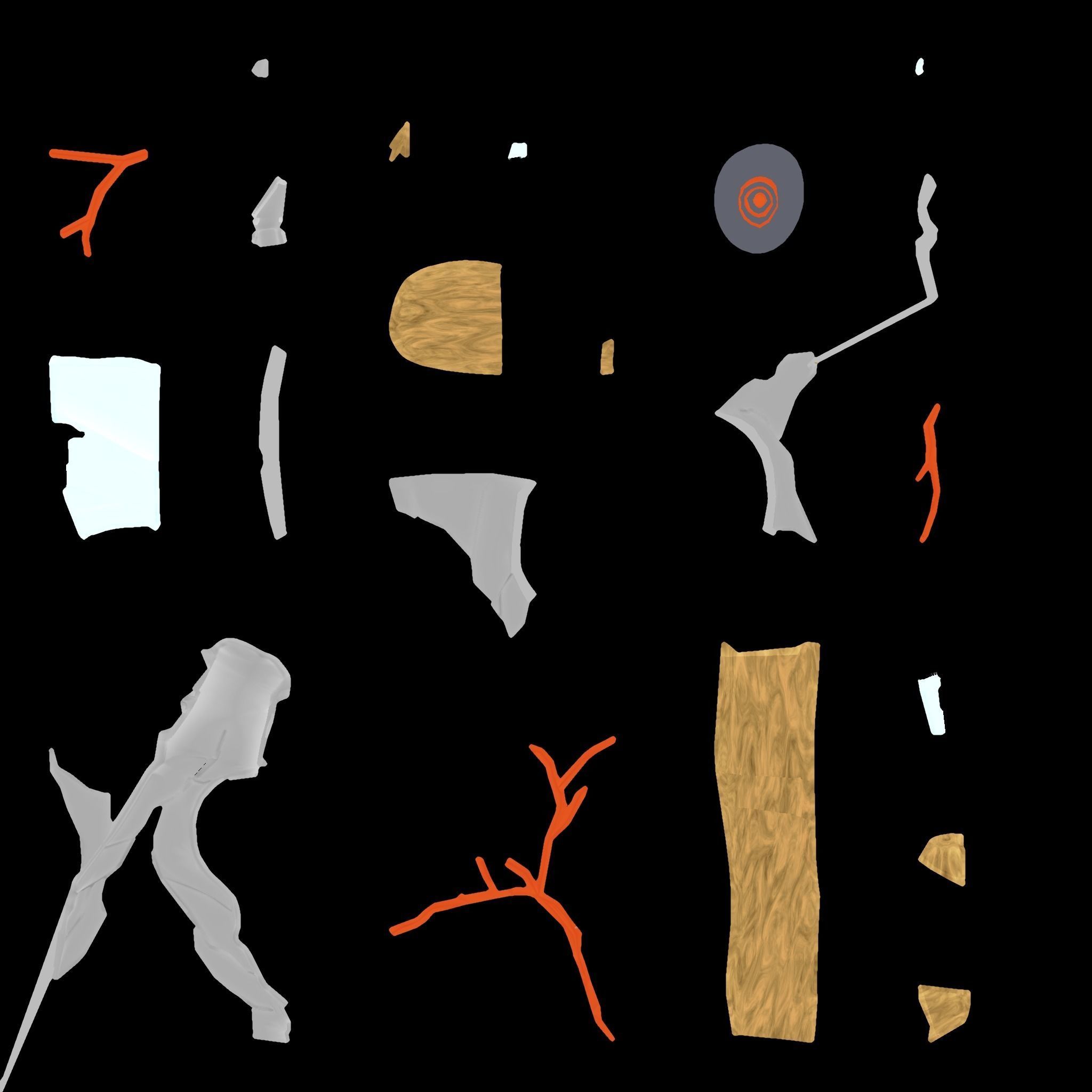 axe lava weapon low-poly ready for the game PBR  Low-poly 3D model_8