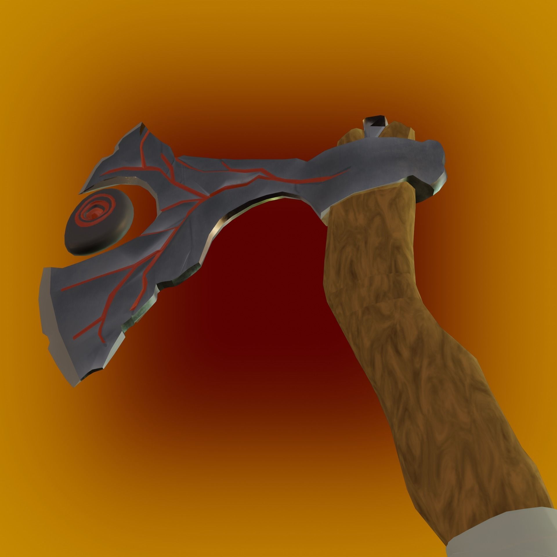 axe lava weapon low-poly ready for the game PBR  Low-poly 3D model_3