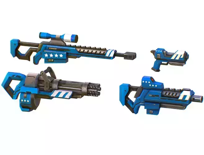 Lowpoly Cartoon Weapons Alliance Set