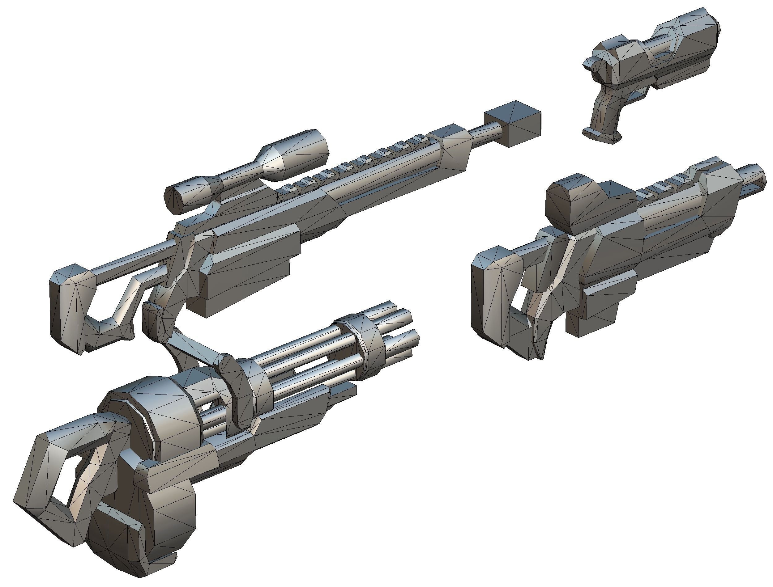 Lowpoly Cartoon Weapons Alliance Set Low-poly 3D model_5