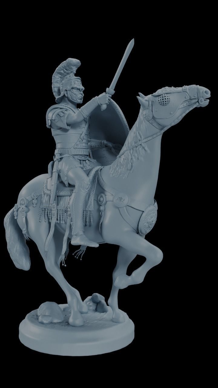 Roman Horseman Chess Piece 3D print model_7