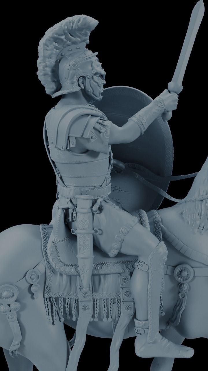 Roman Horseman Chess Piece 3D print model_3