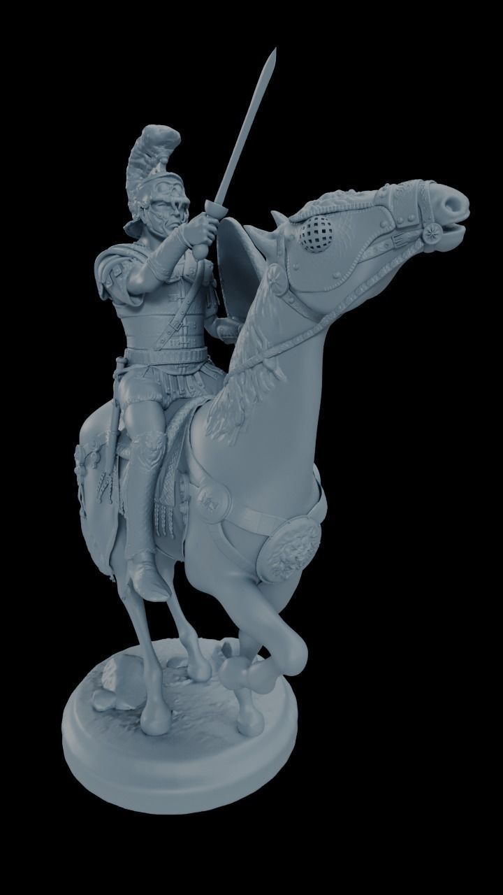 Roman Horseman Chess Piece 3D print model_1