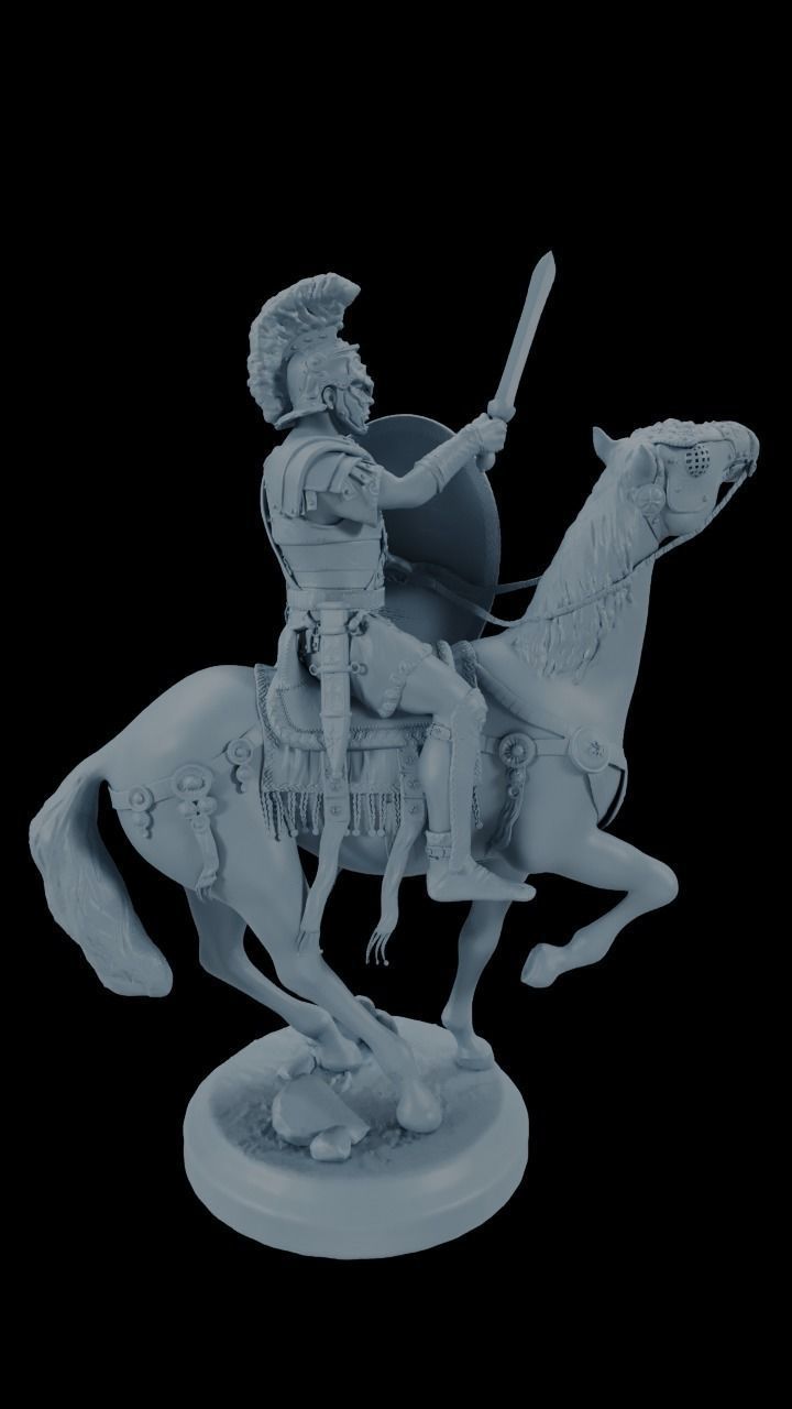 Roman Horseman Chess Piece 3D print model_2