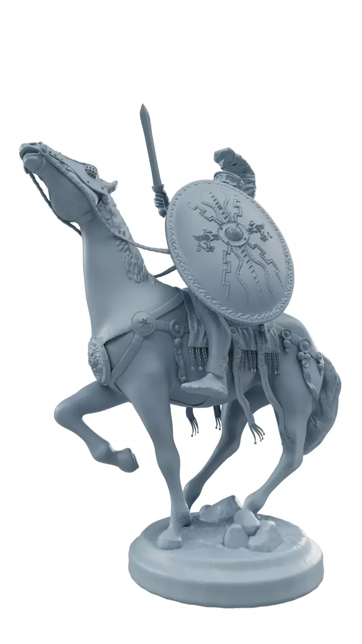 Roman Horseman Chess Piece 3D print model_0