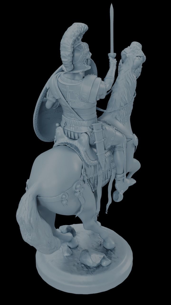 Roman Horseman Chess Piece 3D print model_4