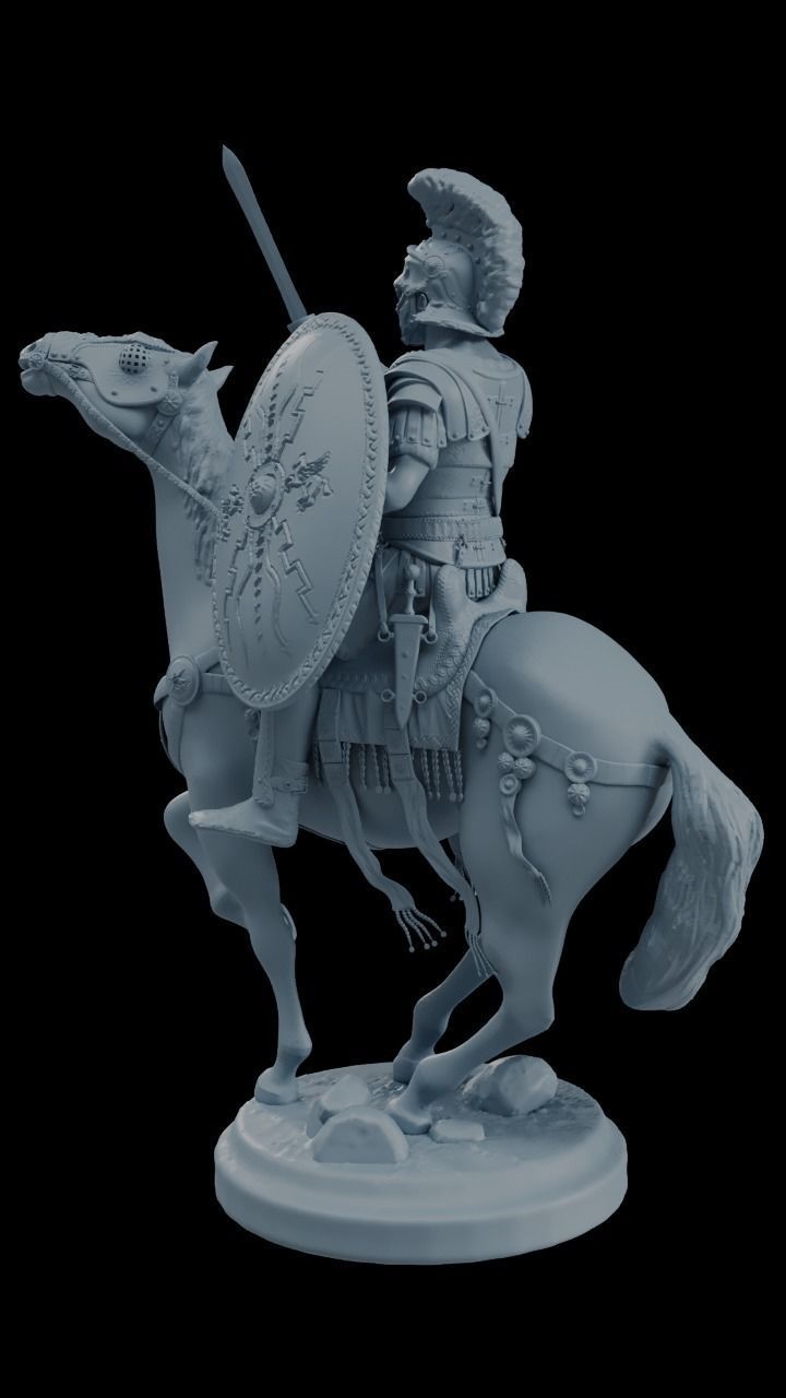 Roman Horseman Chess Piece 3D print model_5