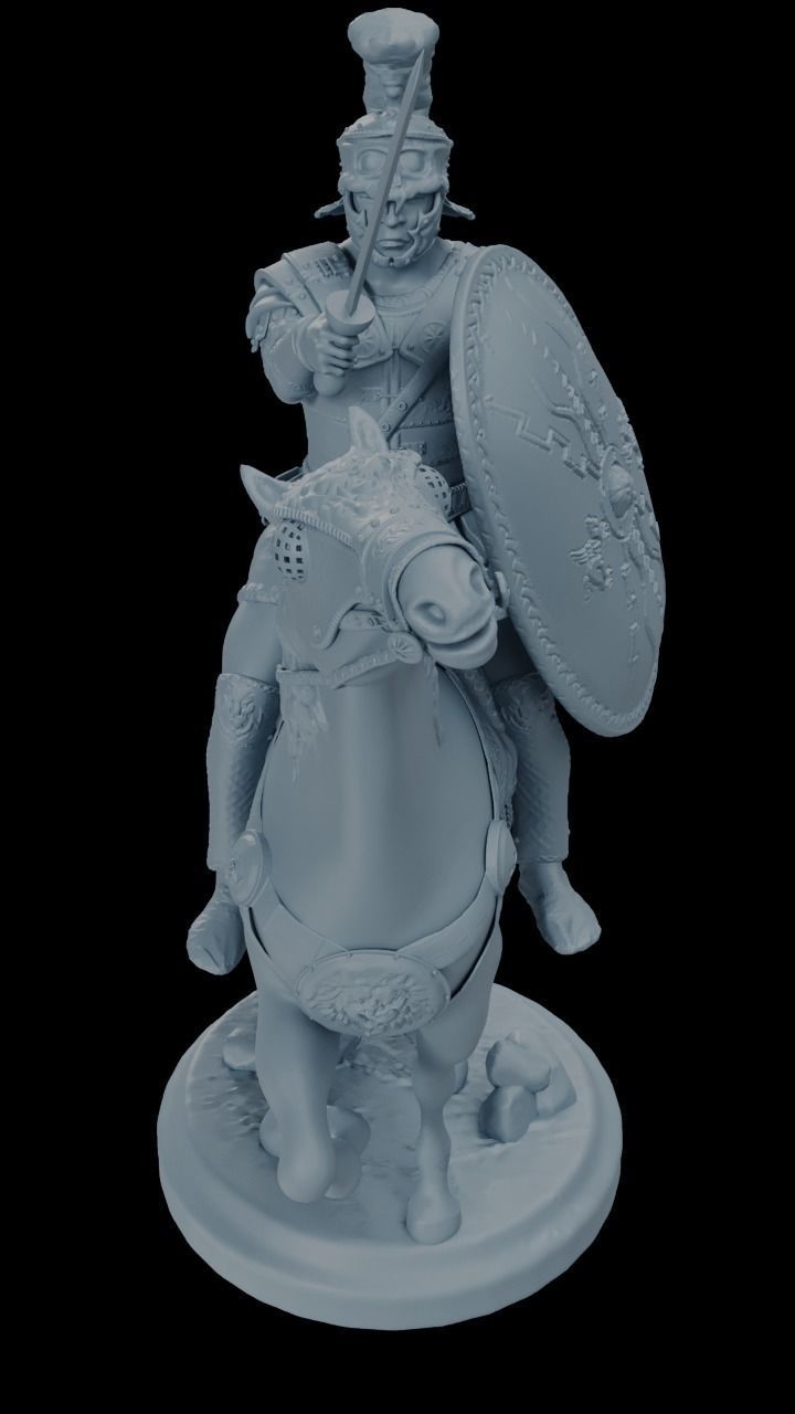 Roman Horseman Chess Piece 3D print model_6