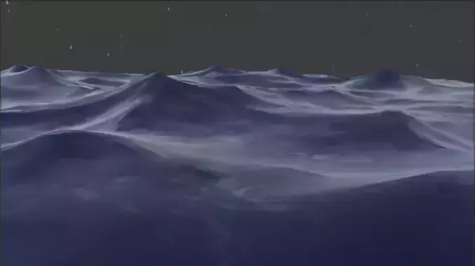 Sea with realistic waves and rain Low-poly 3D model