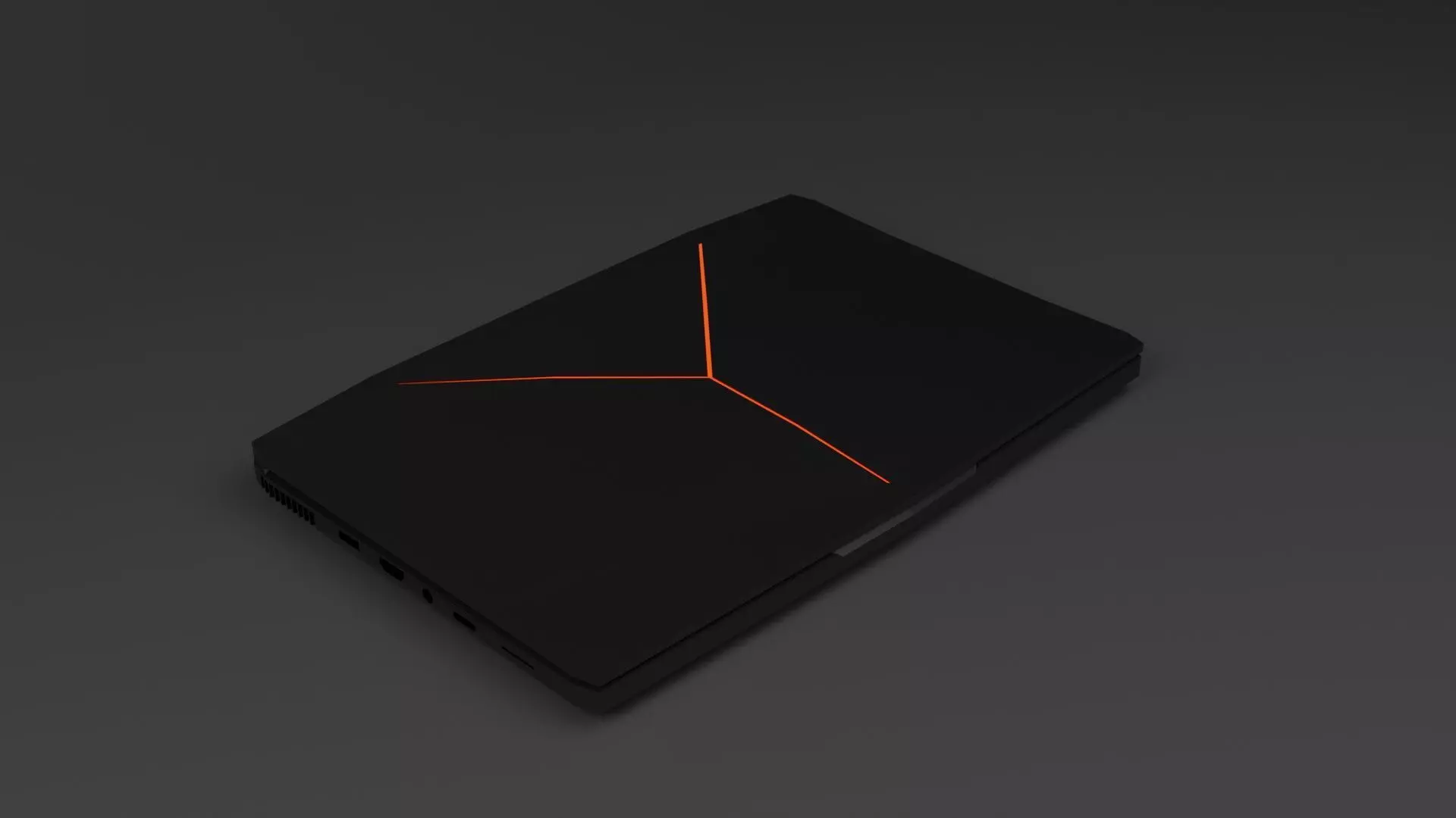 notebook case with orange stripe 3D model_0