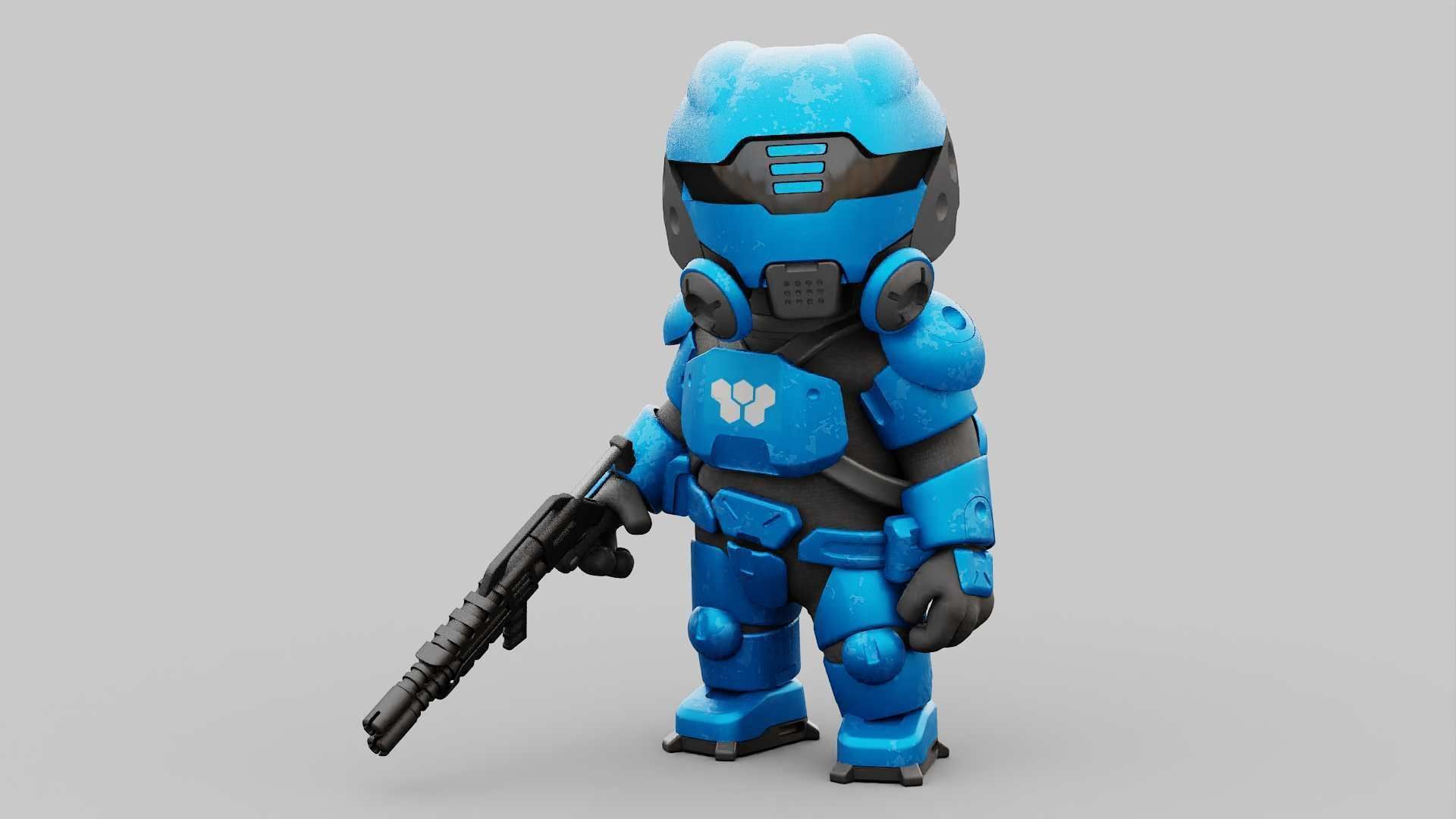 TOON TROOPER ELIOT RIGGED 3D model_28