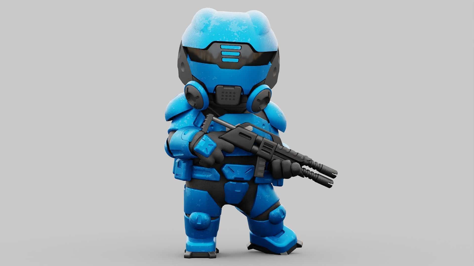 TOON TROOPER ELIOT RIGGED 3D model_1