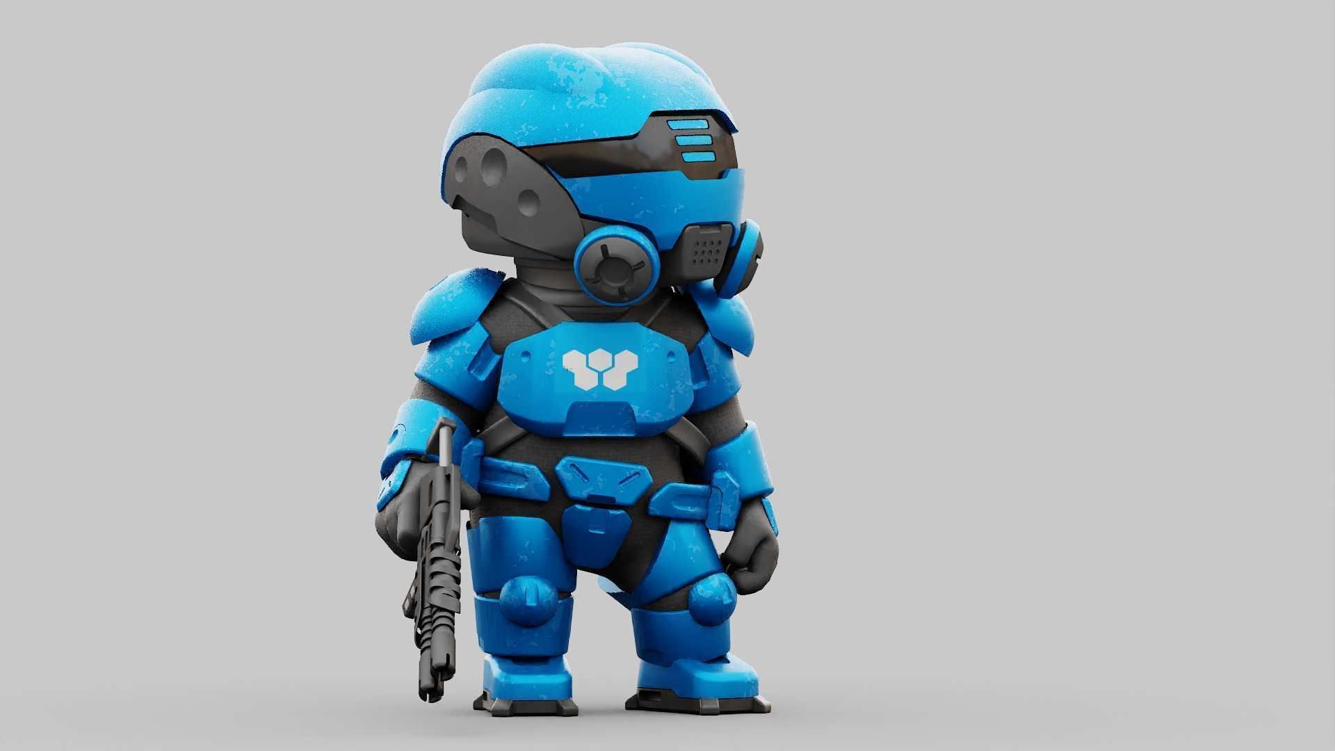 TOON TROOPER ELIOT RIGGED 3D model_20