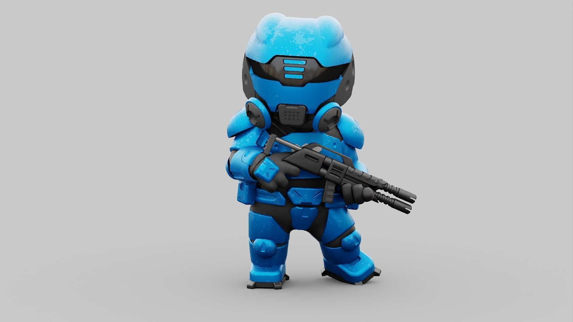 TOON TROOPER ELIOT RIGGED 3D model_14