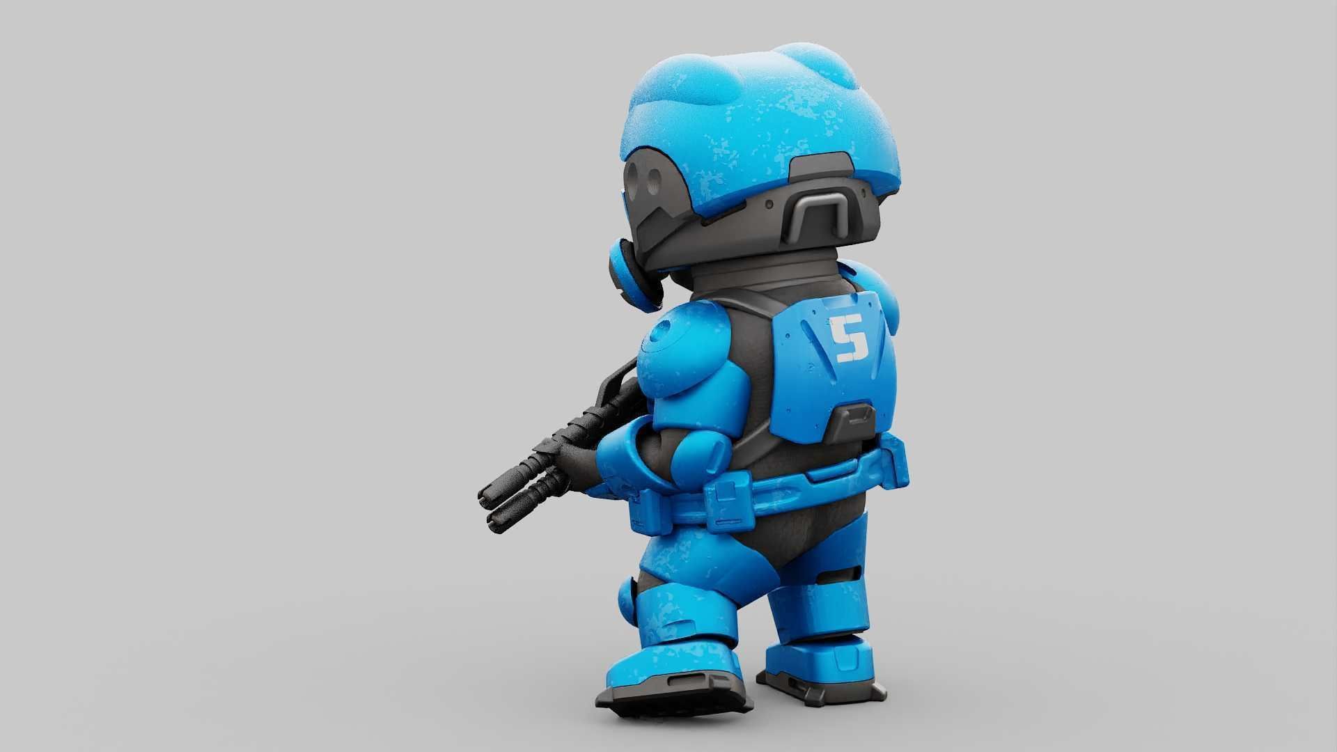 TOON TROOPER ELIOT RIGGED 3D model_9
