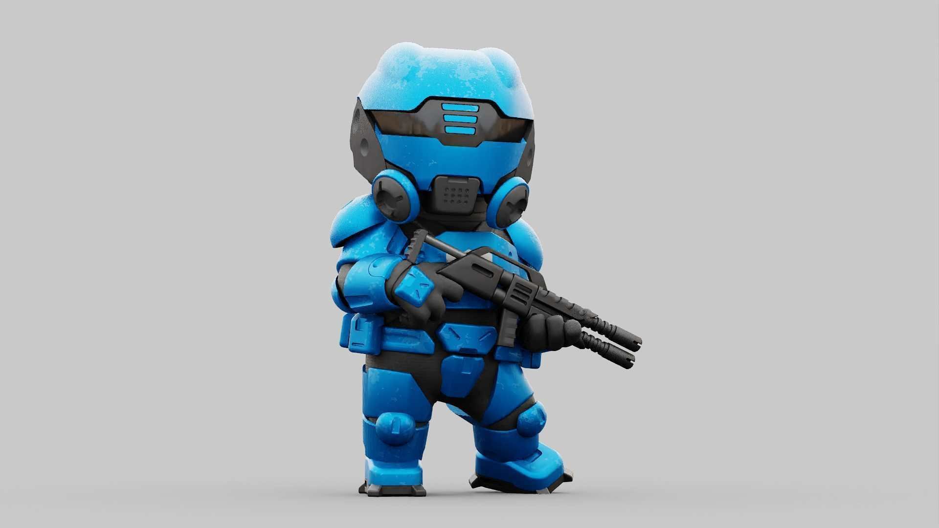 TOON TROOPER ELIOT RIGGED 3D model_2