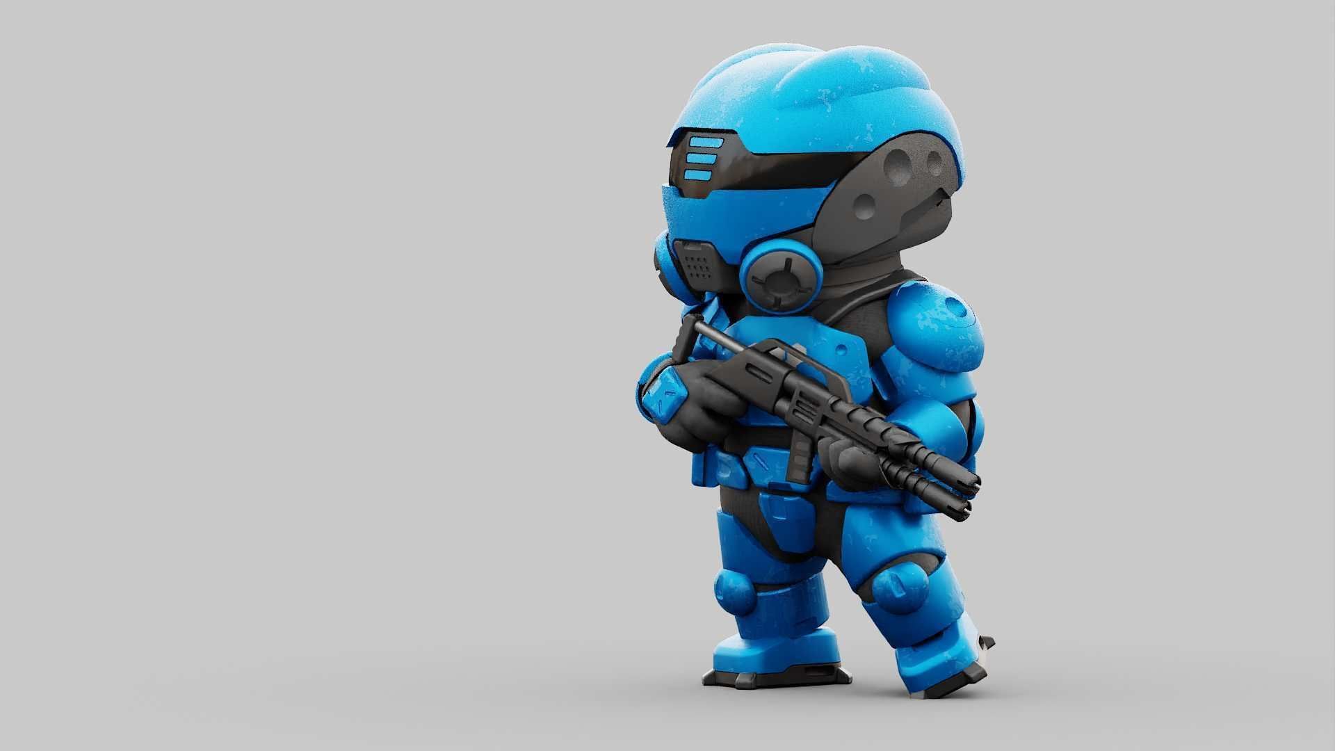 TOON TROOPER ELIOT RIGGED 3D model_12