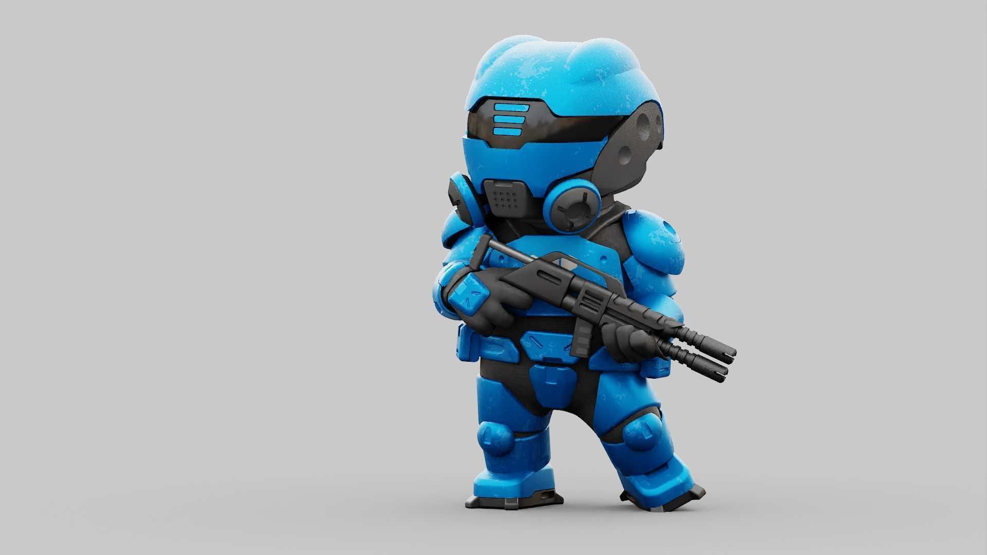 TOON TROOPER ELIOT RIGGED 3D model_13