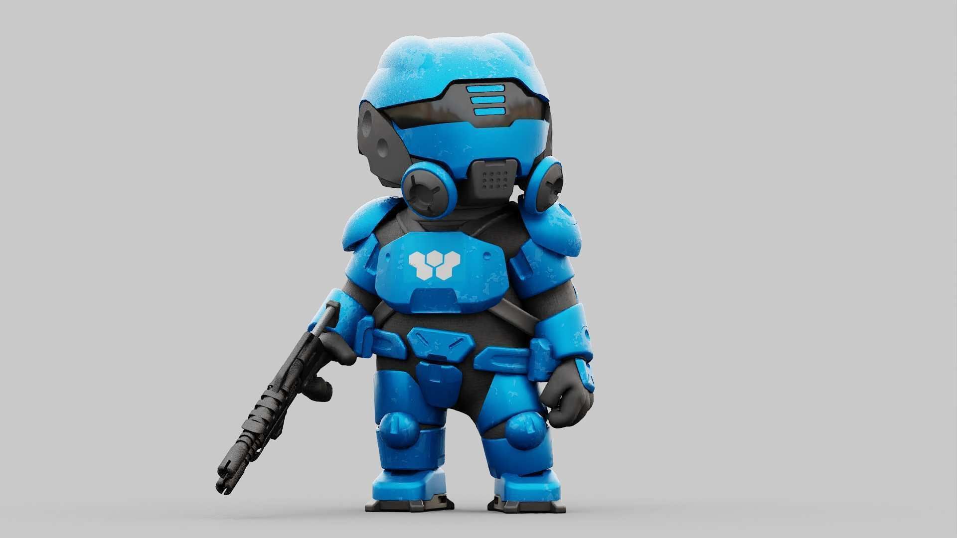 TOON TROOPER ELIOT RIGGED 3D model_19