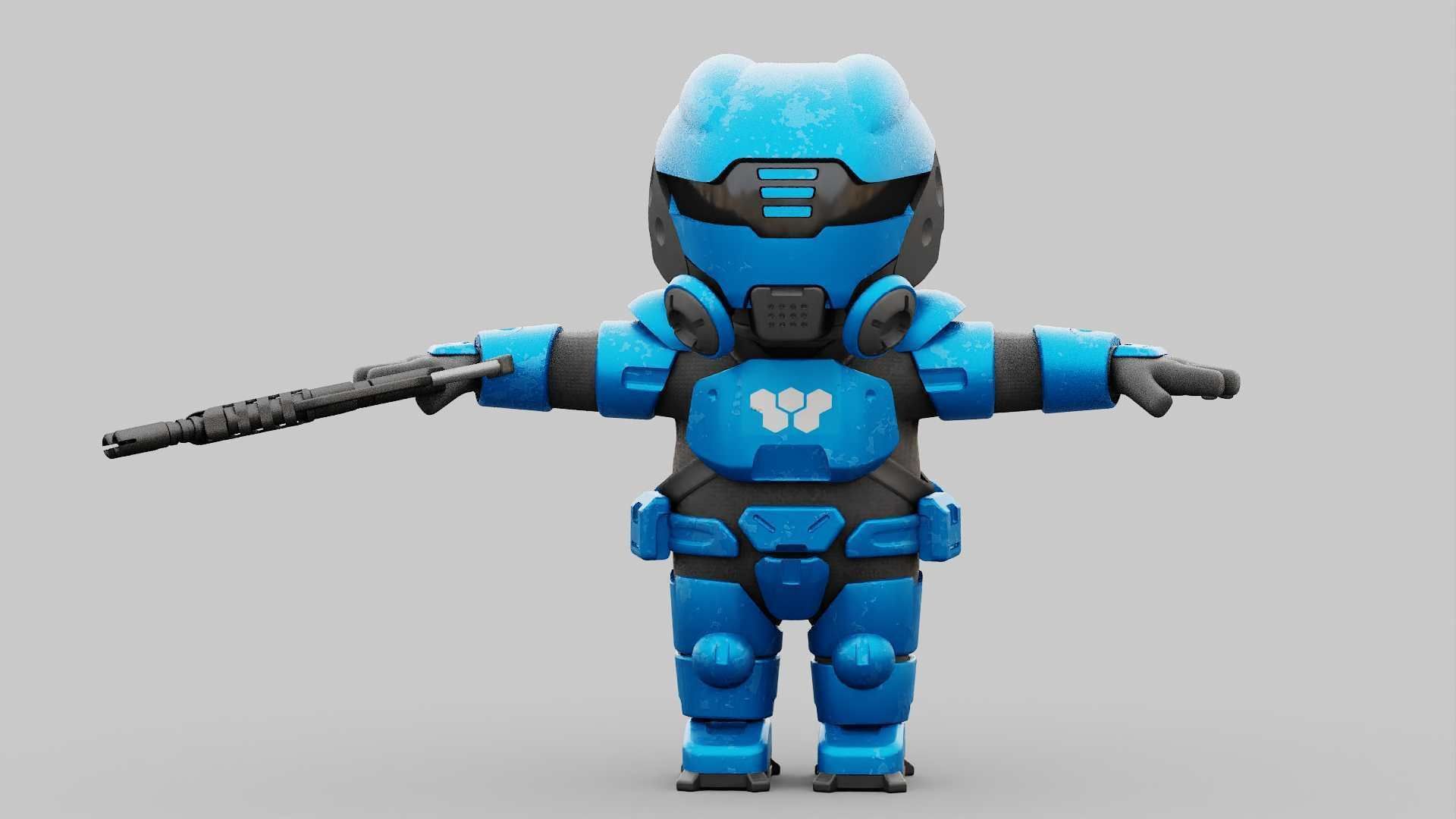 TOON TROOPER ELIOT RIGGED 3D model_29