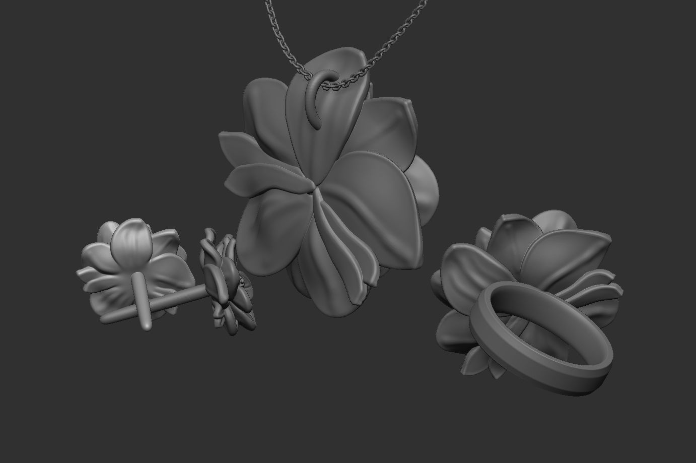 Lotus Flower Set 3D print model_8