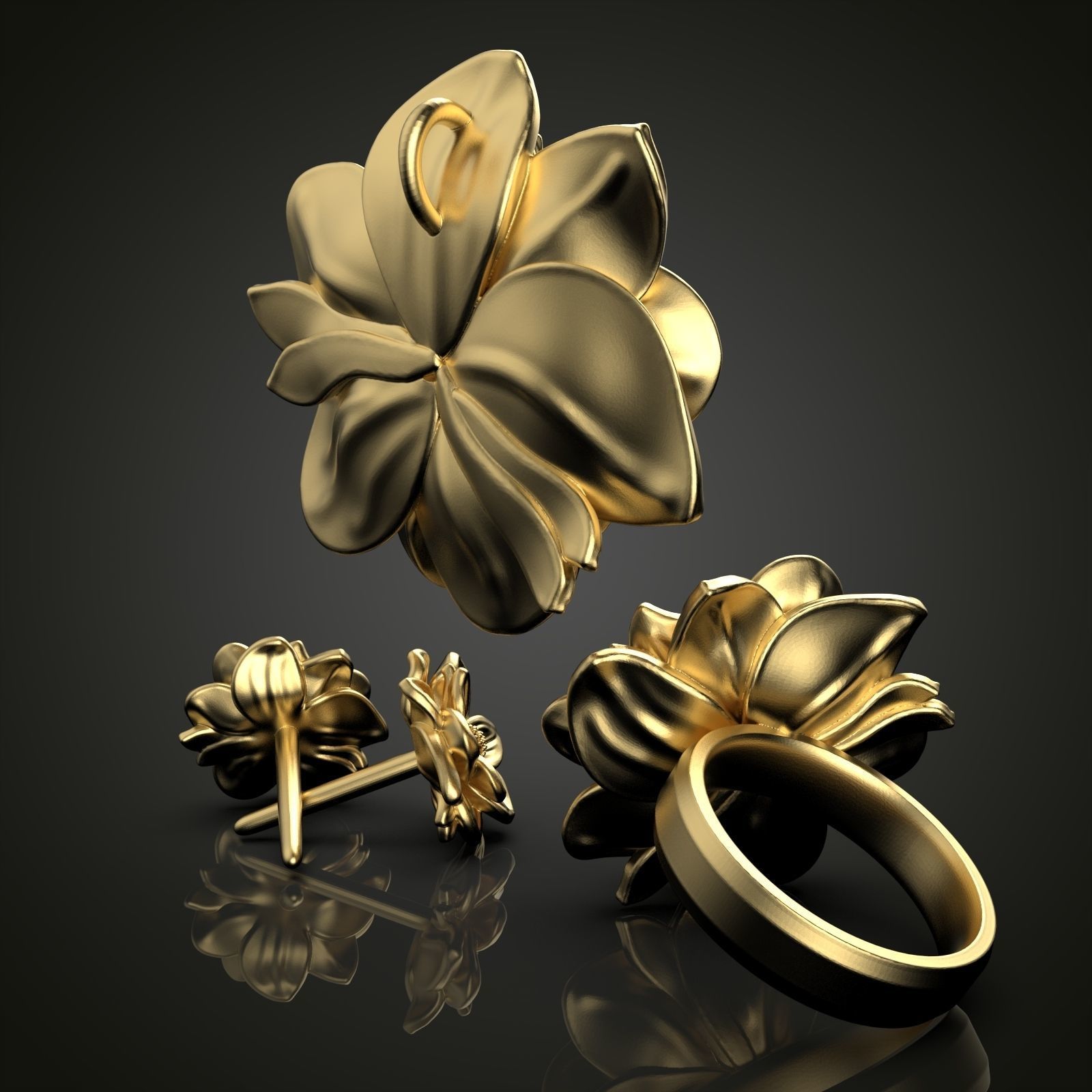 Lotus Flower Set 3D print model_2