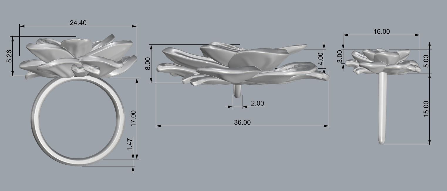 Lotus Flower Set 3D print model_3