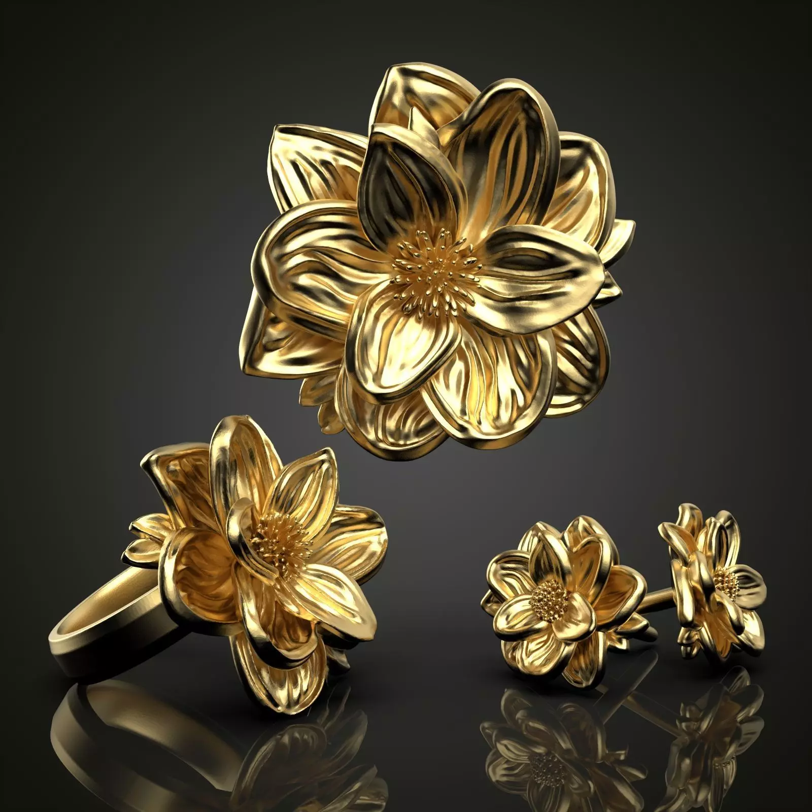 Lotus Flower Set 3D print model_0